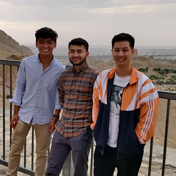 David with friends in the UAE.