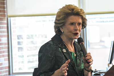 Debbie Stabenow with mic