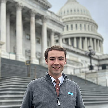 Jack Harrison standing on steps in front of Capitol in D.C.