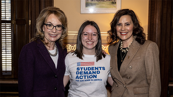 Gabby Giffords, Saylor Reinders and Gov. Gretchen Whitmer