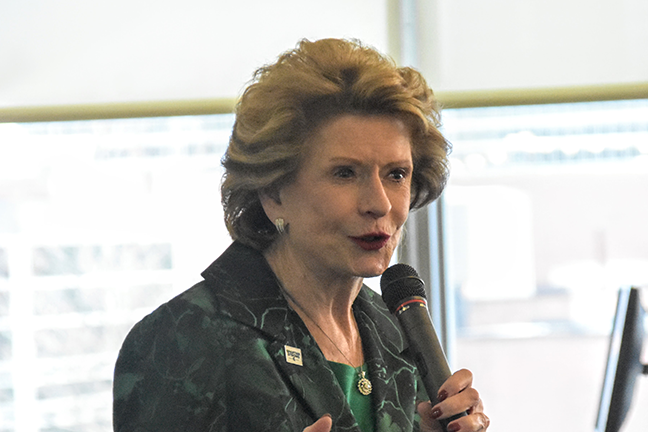 Senator Stabenow speaks to JMC students during Lunch and Learn
